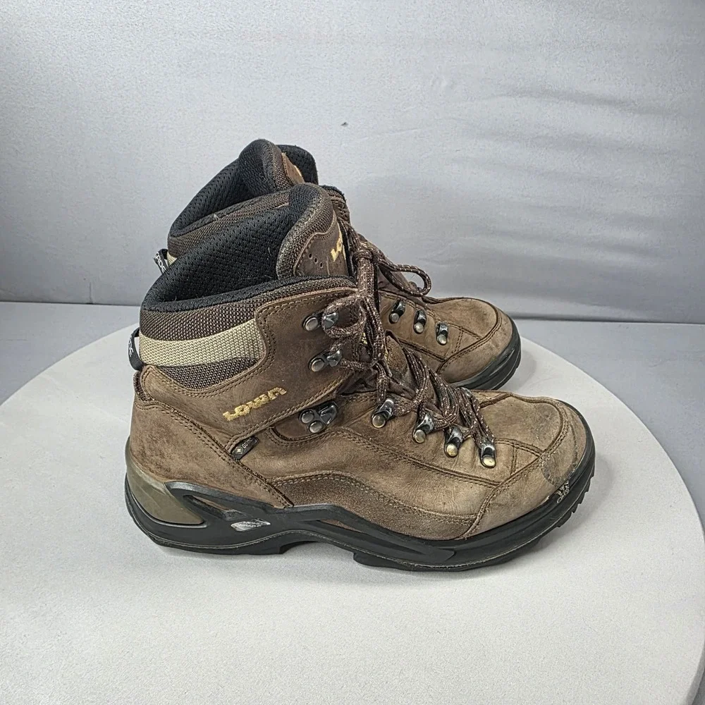 Lowa Renegade GTX Mid W Boots Mens Size 9 Brown Waterproof Hiking Vibram Trail
